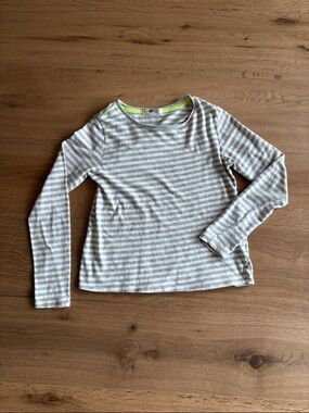 Josh Love Unisex Striped Long Sleeve Tee in Gray and White